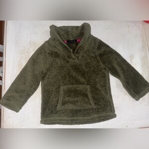Cozy Olive Green Fleece Pullover LL Bean Youth M 5/6